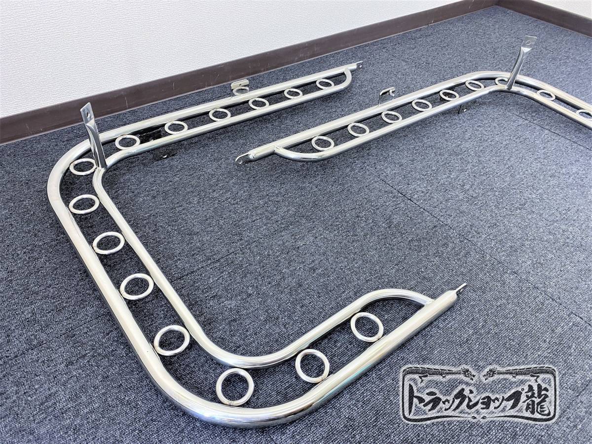 1 jpy ~ new goods immediate payment stainless steel mirror stay ring type 25Φ circle pipe left right set deco truck retro all-purpose old car arc truck S1529S