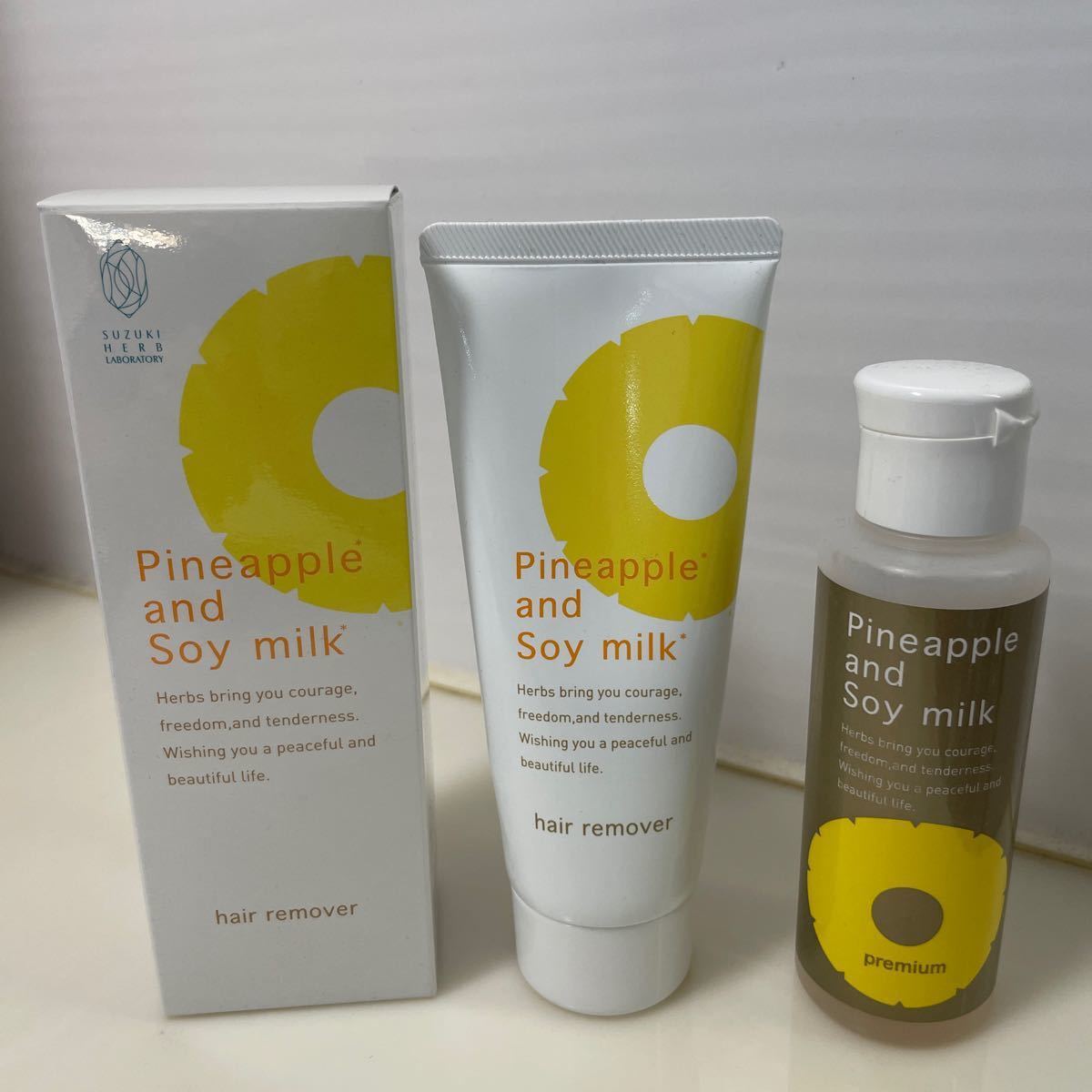 鈴木ハーブ研究所 パイナップル豆乳ローションプレミアム パイナップル ブランド直営 鈴木ハーブ研究所パイナップル豆乳ローション100ml&除毛クリーム 化粧水/ローション