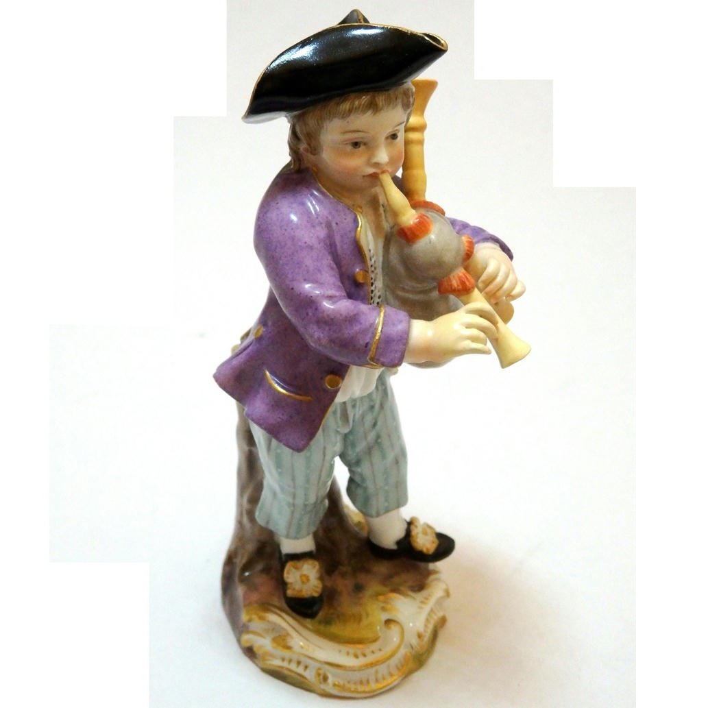 1円 MEISSEN/フィギュリン 庭師の子供たちより「バグパイプを持つ少年