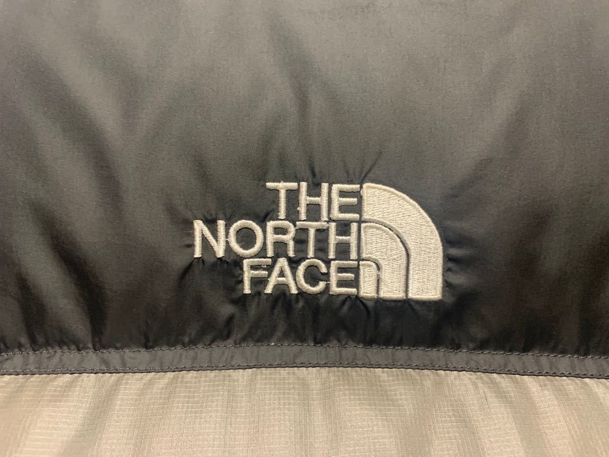 激レア THE NORTH FACE センターロゴ ヌプシ ベスト グレー XL ノースフェイス ダウン 700フィル 90s