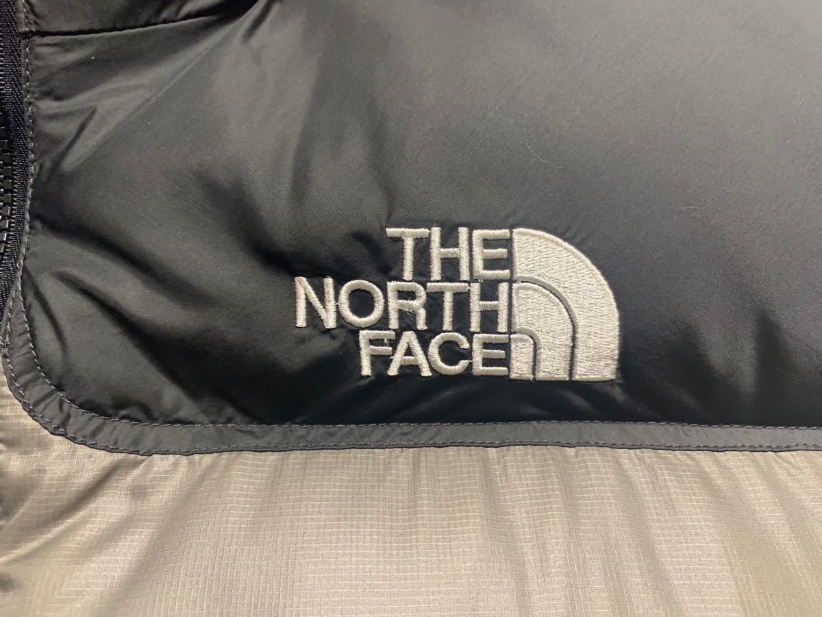 激レア THE NORTH FACE センターロゴ ヌプシ ベスト グレー XL ノースフェイス ダウン 700フィル 90s