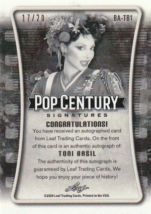 2020 LEAF POP CENTURY singer Tony * basil autograph autograph card PURPLE REFRACTOR 20 sheets limitation 