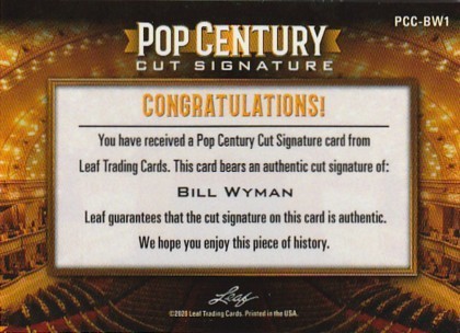 2020 LEAF POP CENTURY Bill *wai man autograph autograph card THE ROLLING STONES low ring * Stone z