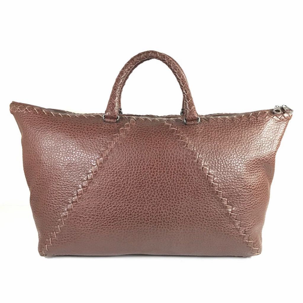 【ボッテガヴェネタ】本物 BOTTEGA VENETA ボストンバッグ イントレチャート 旅行かばん トラベル レザー メンズ レディース イタリア製_画像2