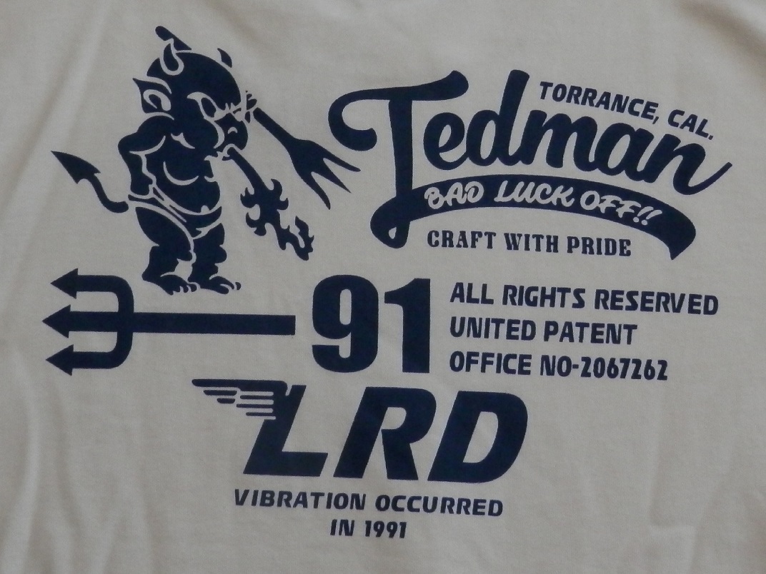 テッドマン/TEDMAN/Mサイズ/スウェットトレーナー/TDSW-1180/オフホワイト/新品/送料無料/エフ商会/アメカジ/バイカー_画像7