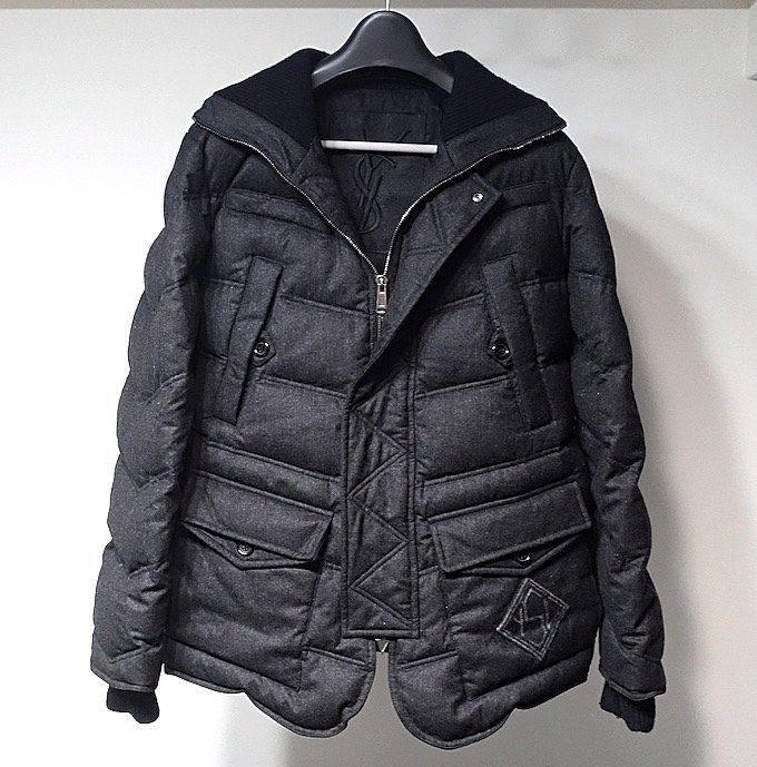 11AW 美品 YVES SAINT LAURENT イヴサンローラン YSLロゴ ウール