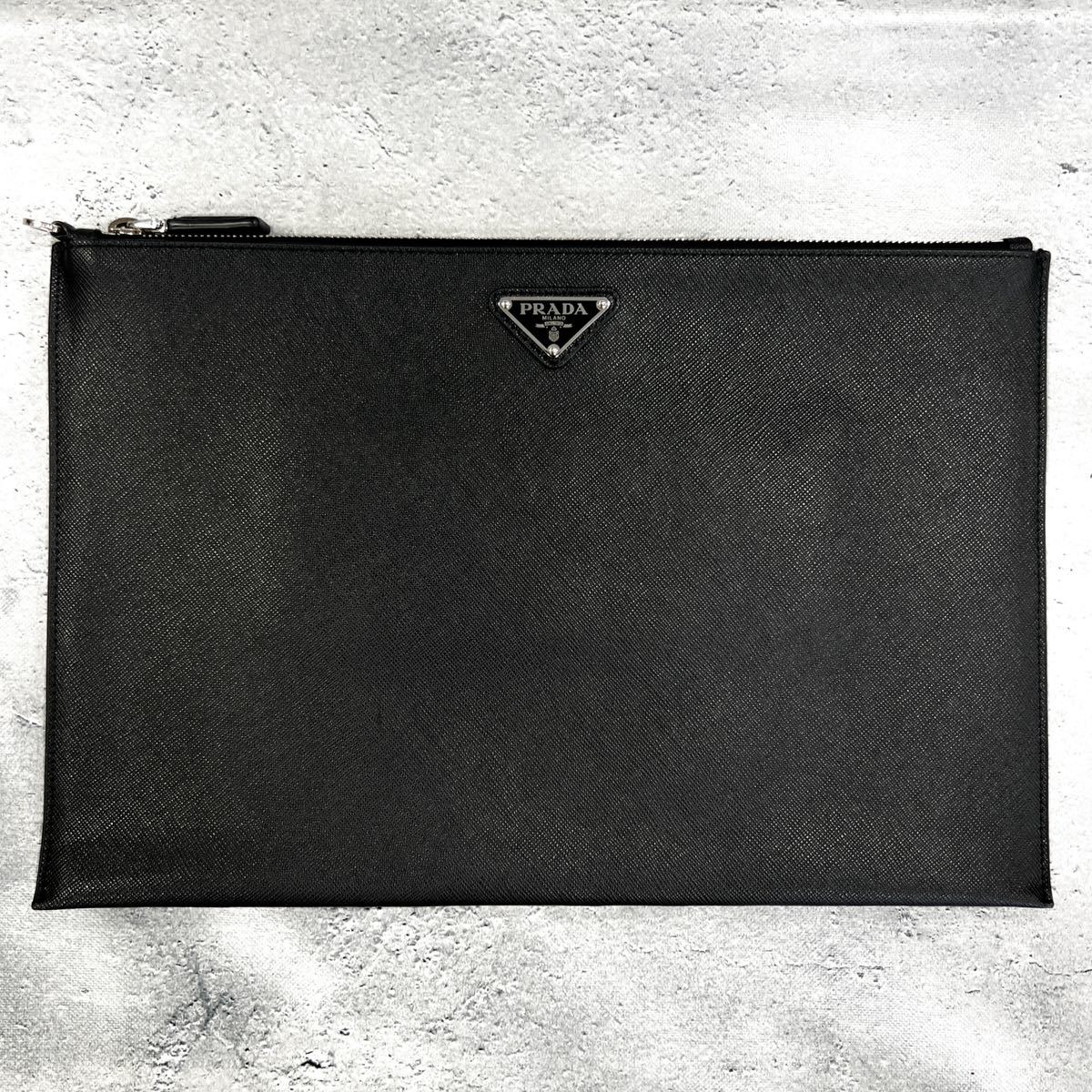 PRADA プラダ クラッチバッグ サフィアーノ レザー ブラック