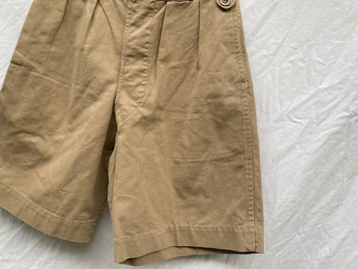 50s 60s VINTAGE BRITISH ARMY Britain army SHORTS KHAKI DRILL shorts khaki drill Size No.1 euro EURO Vintage 