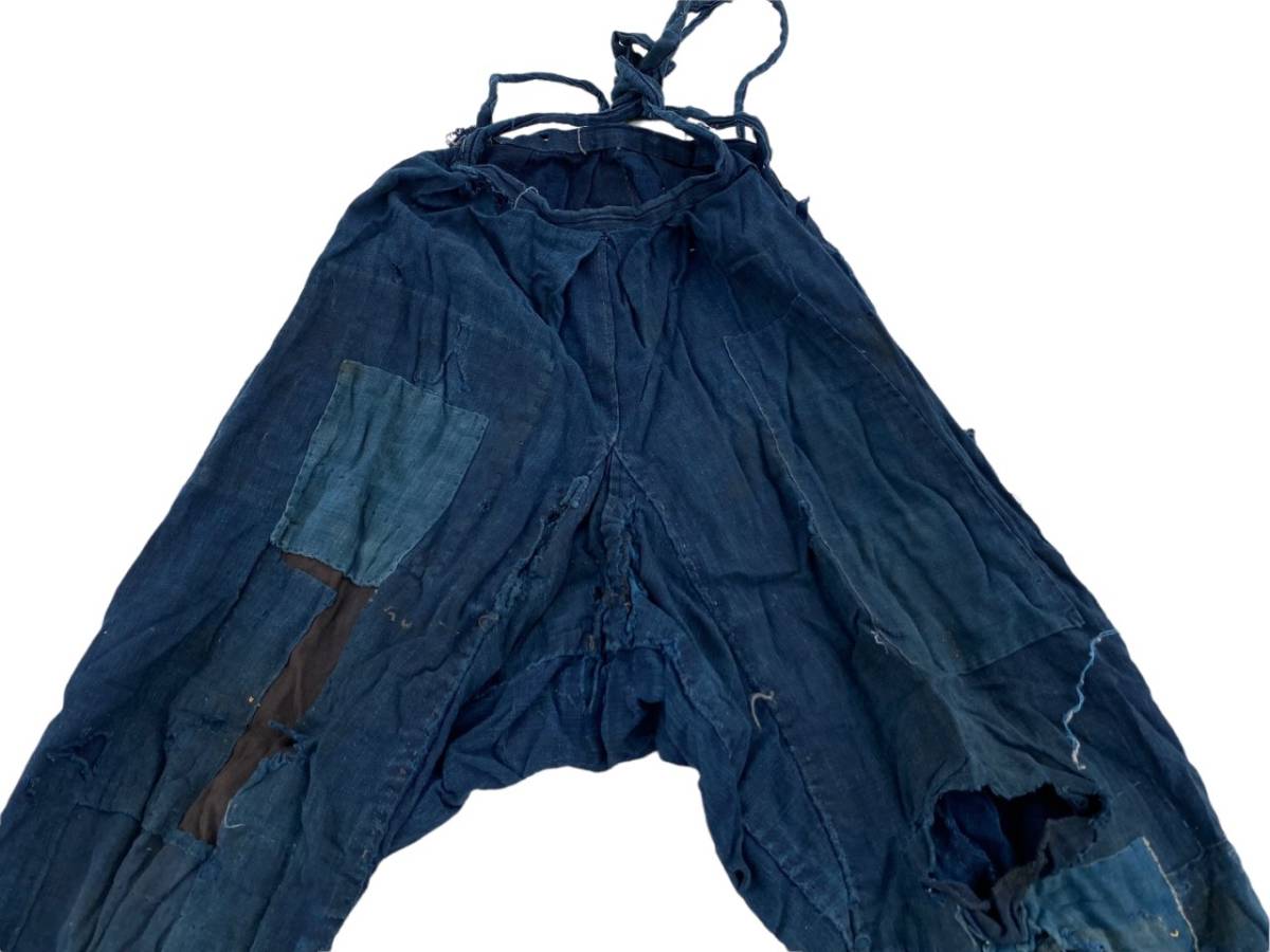【ARTPIECE】絶品 超絶 雰囲気 襤褸 らんる BORO 藍染 INDIGO もんぺ 手差し 継ぎ接ぎ 激しい 破れ ジャパンヴィンテージ JAPAN VINTAGE_画像5