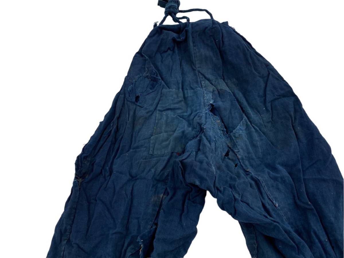 【ARTPIECE】絶品 超絶 雰囲気 襤褸 らんる BORO 藍染 INDIGO もんぺ 手差し 継ぎ接ぎ 激しい 破れ ジャパンヴィンテージ JAPAN VINTAGE_画像7