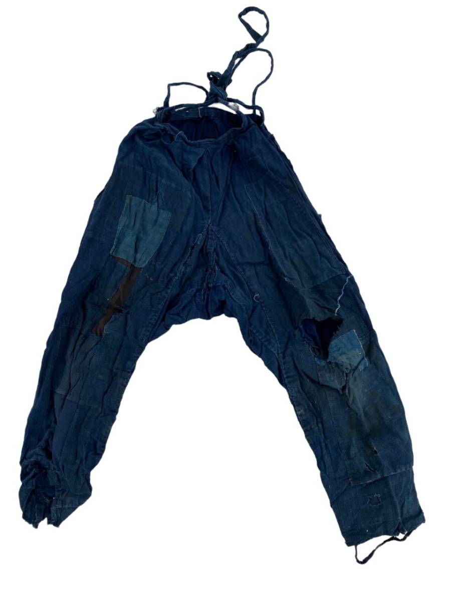 【ARTPIECE】絶品 超絶 雰囲気 襤褸 らんる BORO 藍染 INDIGO もんぺ 手差し 継ぎ接ぎ 激しい 破れ ジャパンヴィンテージ JAPAN VINTAGE_画像4