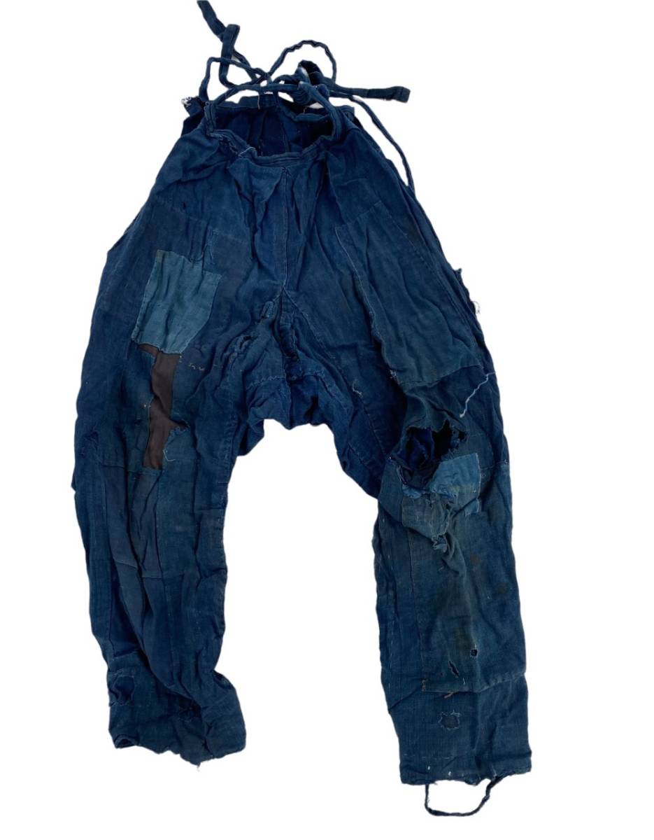 【ARTPIECE】絶品 超絶 雰囲気 襤褸 らんる BORO 藍染 INDIGO もんぺ 手差し 継ぎ接ぎ 激しい 破れ ジャパンヴィンテージ JAPAN VINTAGE_画像1