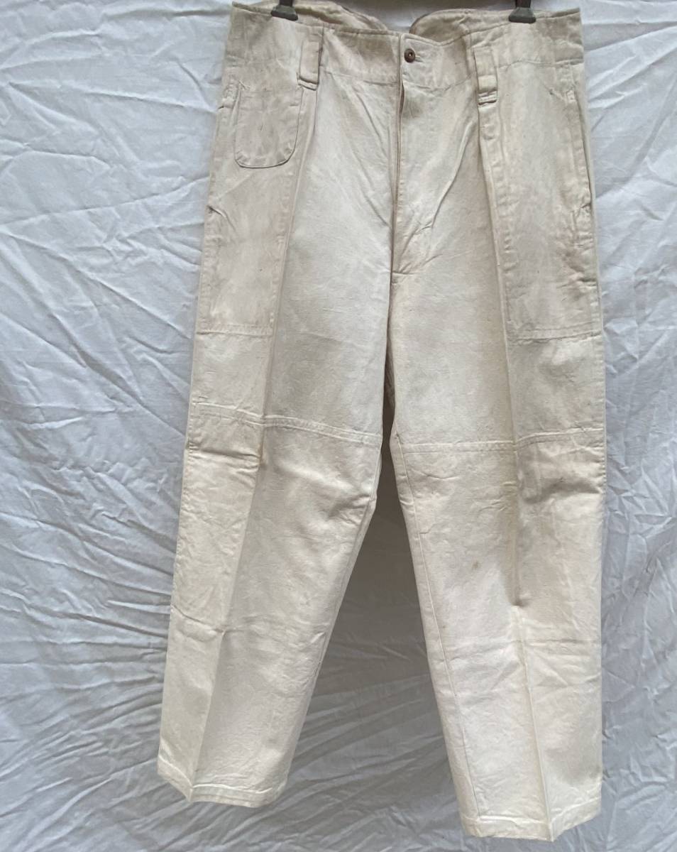 旧日本軍 戦中 戦後 ワーク パンツ TROUSERS 木製釦 懐中時計ポケット モンキーパッチ 作業着 ジャパンヴィンテージ JAPAN VINTAGE 30s40s_画像1