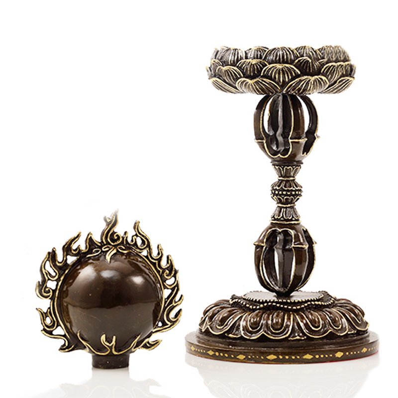 唐密　摩尼宝珠　真鍮　金　黒　高さ28CM　仏教