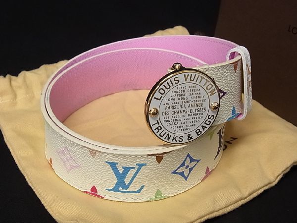 44%割引激安単価で 1円 ■美品■ LOUIS VUITTON ルイヴィトン M9627 モノグラムマルチカラー サンチュール T&B ベルト 表記サイズ 80/32 ホワイト系 AC8580キM 服飾小物 ブランド別 ファッション-ASACOP.ORG