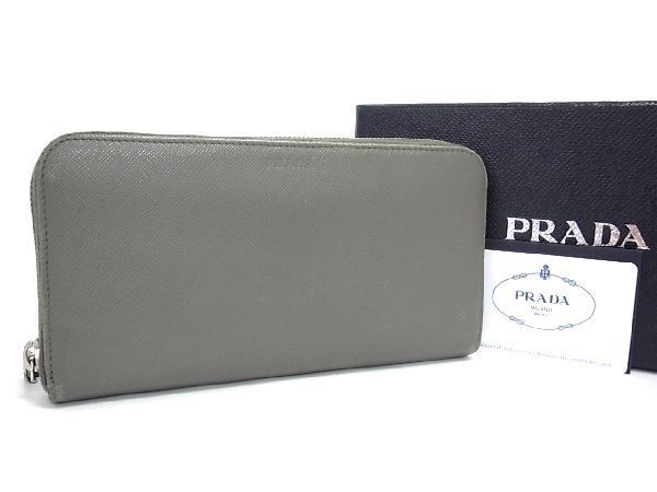 1円 □美品□ PRADA プラダ 2M1317 サフィアーノレザー ラウンド