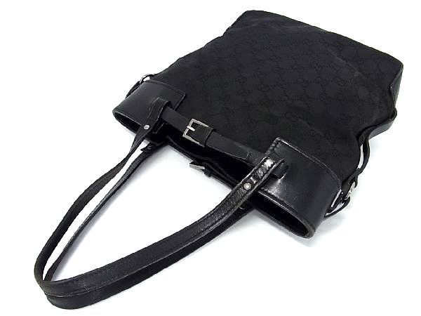 1円 GUCCI グッチ 2122 107756 GGキャンバス×レザー トートバッグ