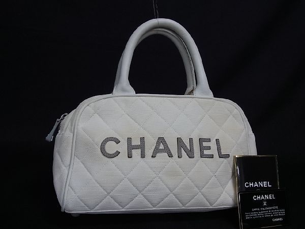 1円 CHANEL シャネル スポーツライン キャンバス×レザー キルティング