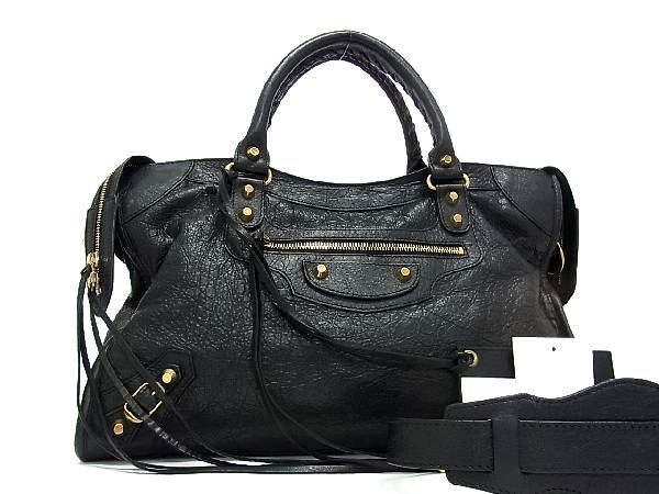1円 □美品□ BALENCIAGA バレンシアガ 115748 ザ・シティ レザー