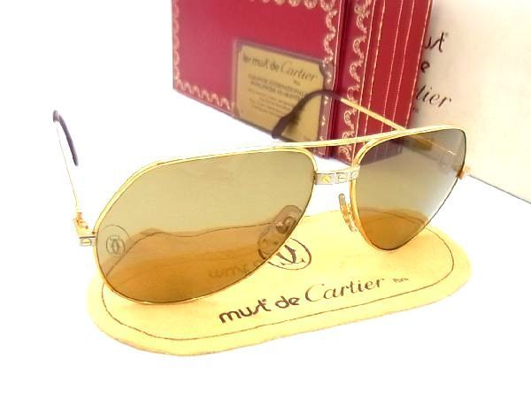 1円 □美品□ Cartier カルティエ サントス サングラス メガネ 眼鏡