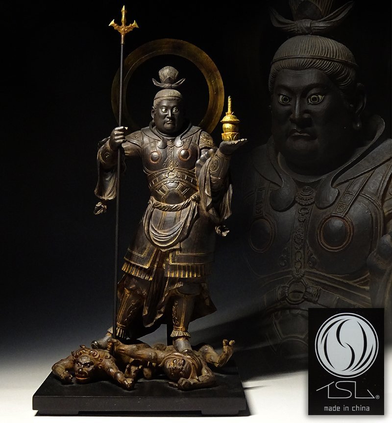 緑屋i□ 仏教美術 国宝写 『毘沙門天立像』 高約36cm イsム 緑屋i□ 仏教美術 国宝写 『毘沙門天立像』 高約36cm イsム
