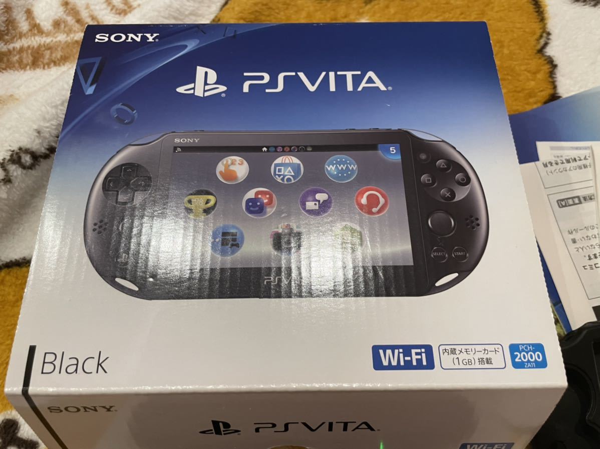 1円~美品 画面無傷 PlayStation Vita PCH-2000 Wi-Fiモデル ブラック