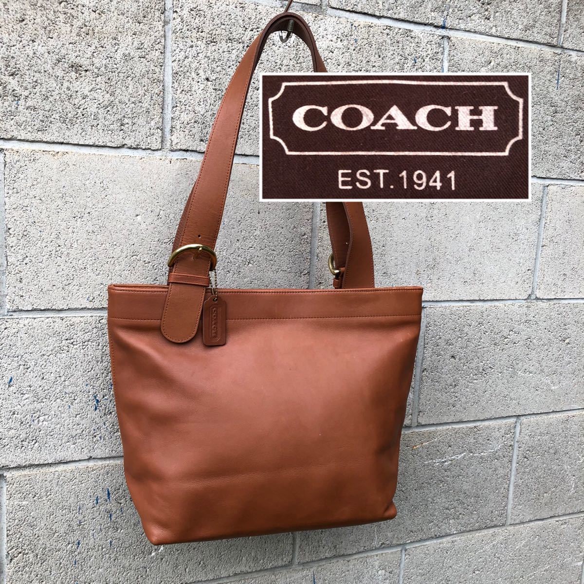 オールドコーチ ＣＯＡＣＨ レザー A4サイズOK ブラウン トートバッグ