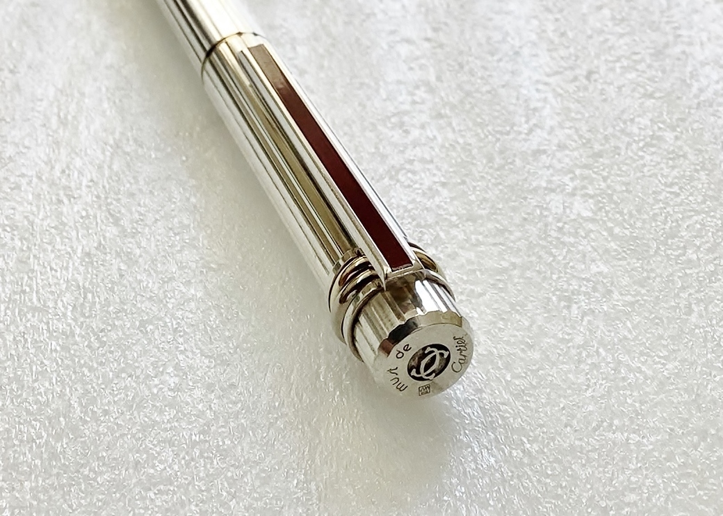 1円~ 希少 カルティエ 万年筆 18k-750 シルバー マスト ドゥ
