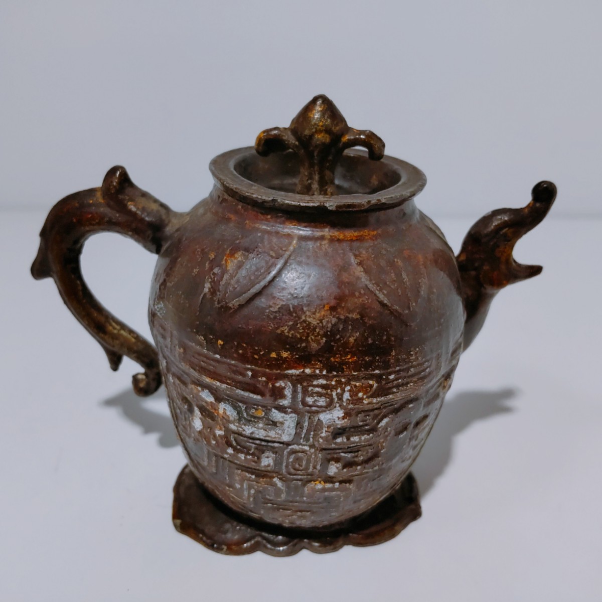 陶芸 中古 希少 古銅 時代物 水滴 水注 急須 唐銅 銅製 中国古玩 唐物 