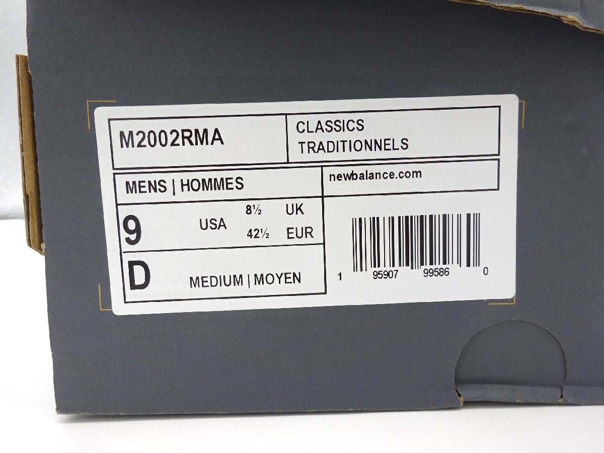 P26545N【未使用】New Balance ニューバランス M2002RMA グレー US9 27.0cm ミュール サンダル スリッポン メンズ 箱有り シューズ 靴_画像9
