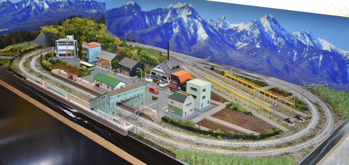 ゲージ ヤフオク! 鉄道ジオラマレイアウト複線 120x60cm