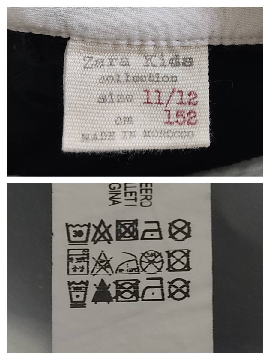 ZARA KIDS 150 黒 半袖 ワンビース 丸襟 シンプル_画像4