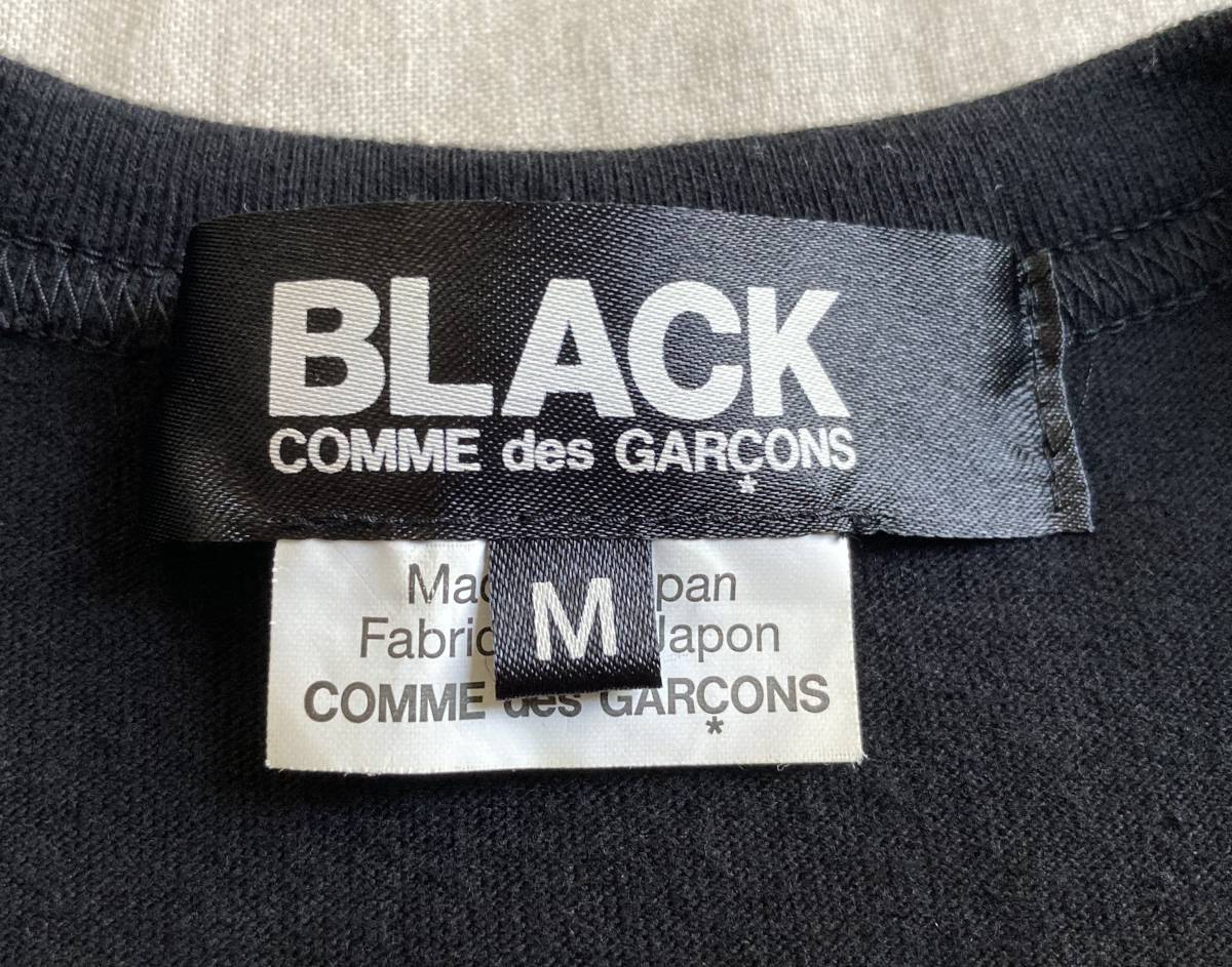 美品 AD2015 BLACK COMME des GARCONS ブラック コムデギャルソン ロゴ 落書き風 プリント 半袖 コットン クルーネック Tシャツ M 黒 ◇9_画像8