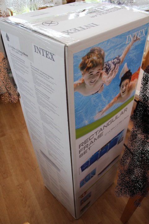 ○未使用 未開封 INTEX/インテックス レクタングラ フレームプール 450×220×84cm カバー付き プール 大型プール 水遊び