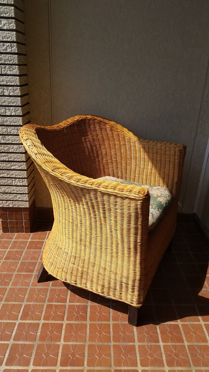 ヴィンテージ家具】お洒落 ラタン アームチェア ラタンチェア 籐 椅子