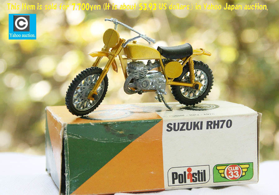 レア! Polistil-Italy-1976 SUZUKI RH70 (MT114) ビンテージ・ミニチュアバイク箱付き 現状販売 ☆スズキ モトクロス