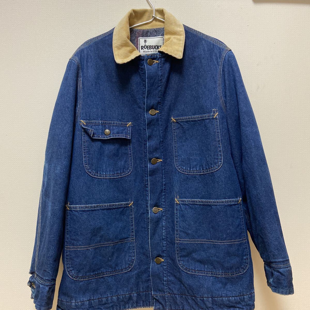 ★値下げ90年代USA製 ROEBUCKSデニムカバーオール vintage ブランケットアメリカ製carhartt シアーズ