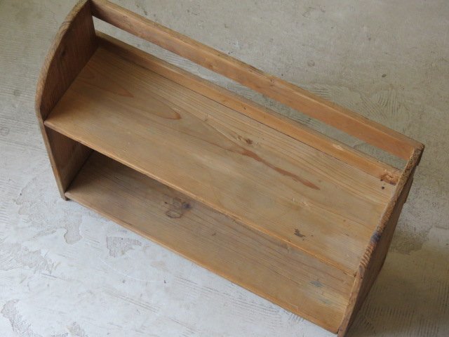 古家具 木製 本棚 /アンティーク*ビンテージ*古道具*昭和レトロ*飾り棚*シェルフ*古民家*カフェ*ディスプレイ*陳列什器*クウネル*本立て_画像2
