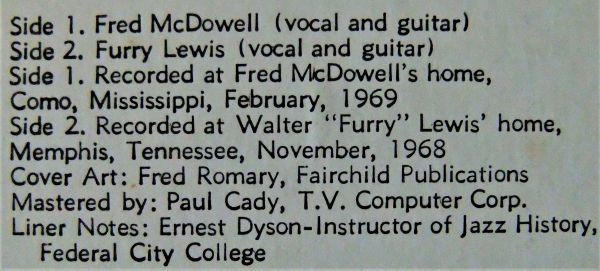 Slide Guitar BLUES LP ■Fred McDowell / Furry Lewis // When I Lay My Burden Down [ US ORIG Biograph BLP-12017 ]'70の画像6