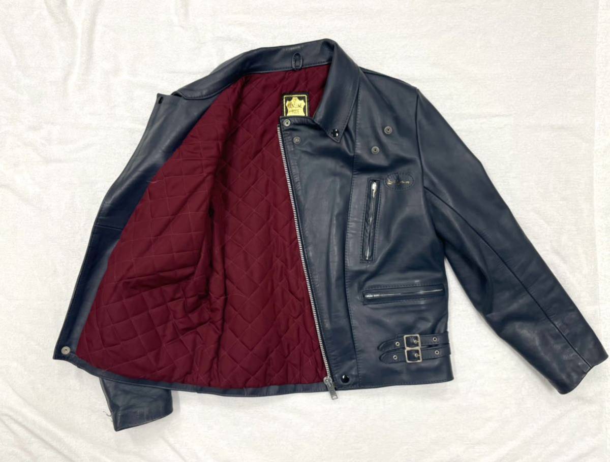 美品80sルイスレザーLewis LeathersライトニングLightningネイビー40