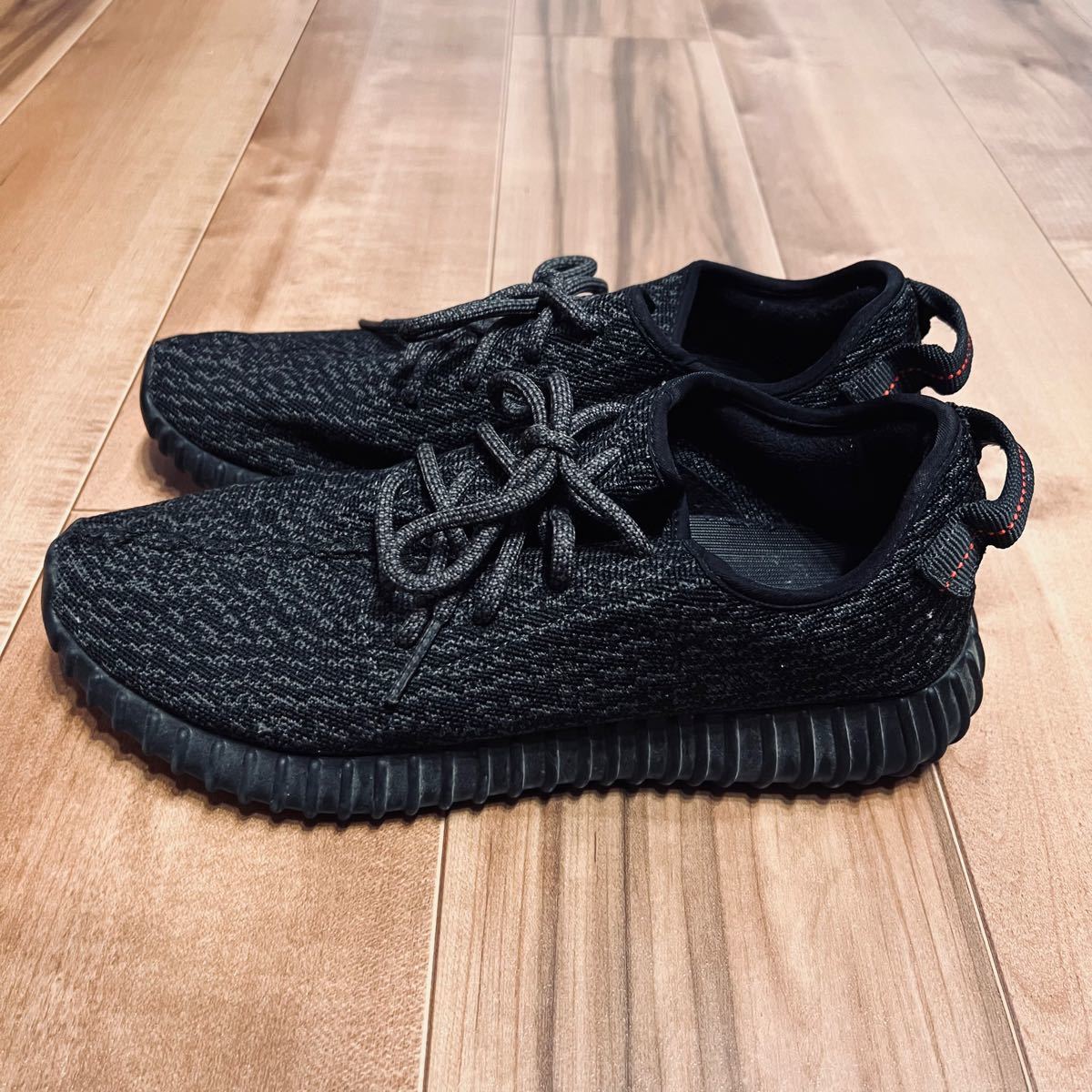 【美品】27.5cm adidas YEEZY BOOST 350 PIRATE BLACK イージーブースト パイレートブラック