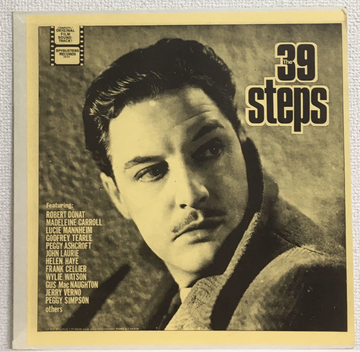 全体的良〜美品LP！Alfred Hitchcock アルフレッド・ヒッチコック OST The 39 Steps 三十九夜 非公式再発盤！Spybusters Records SPYB3939_画像1