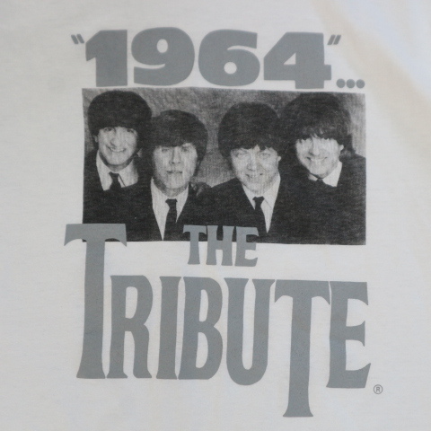 90s Dead Stock 1964 THE TRIBUTE Tシャツ XL ホワイト ビートルズ THE BEATLES トリビュートバンド バンT ヴィンテージ_画像3