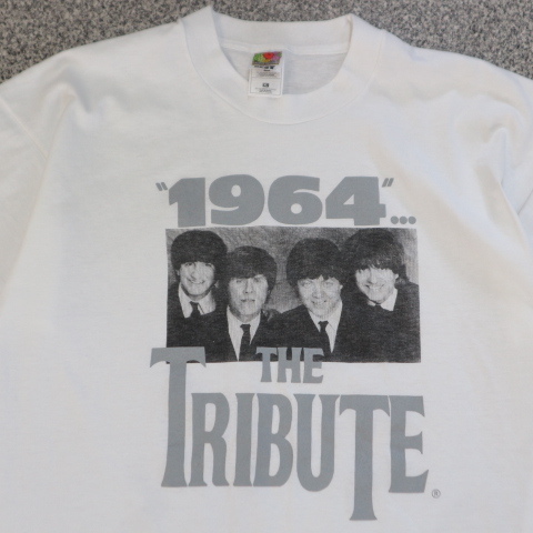 90s Dead Stock 1964 THE TRIBUTE Tシャツ XL ホワイト ビートルズ THE BEATLES トリビュートバンド バンT ヴィンテージ_画像1