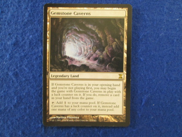 MTG　英語版　時のらせん　土地　宝石の洞窟/Gemstone Caverns　キズ有_画像1