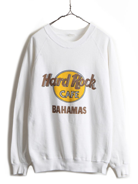 80s ビンテージ ■ ハードロックカフェ BAHAMAS ロゴ プリント スウェット トレーナー ( メンズ レディース L ) 古着 Hard Rock CAFE 企業_画像1