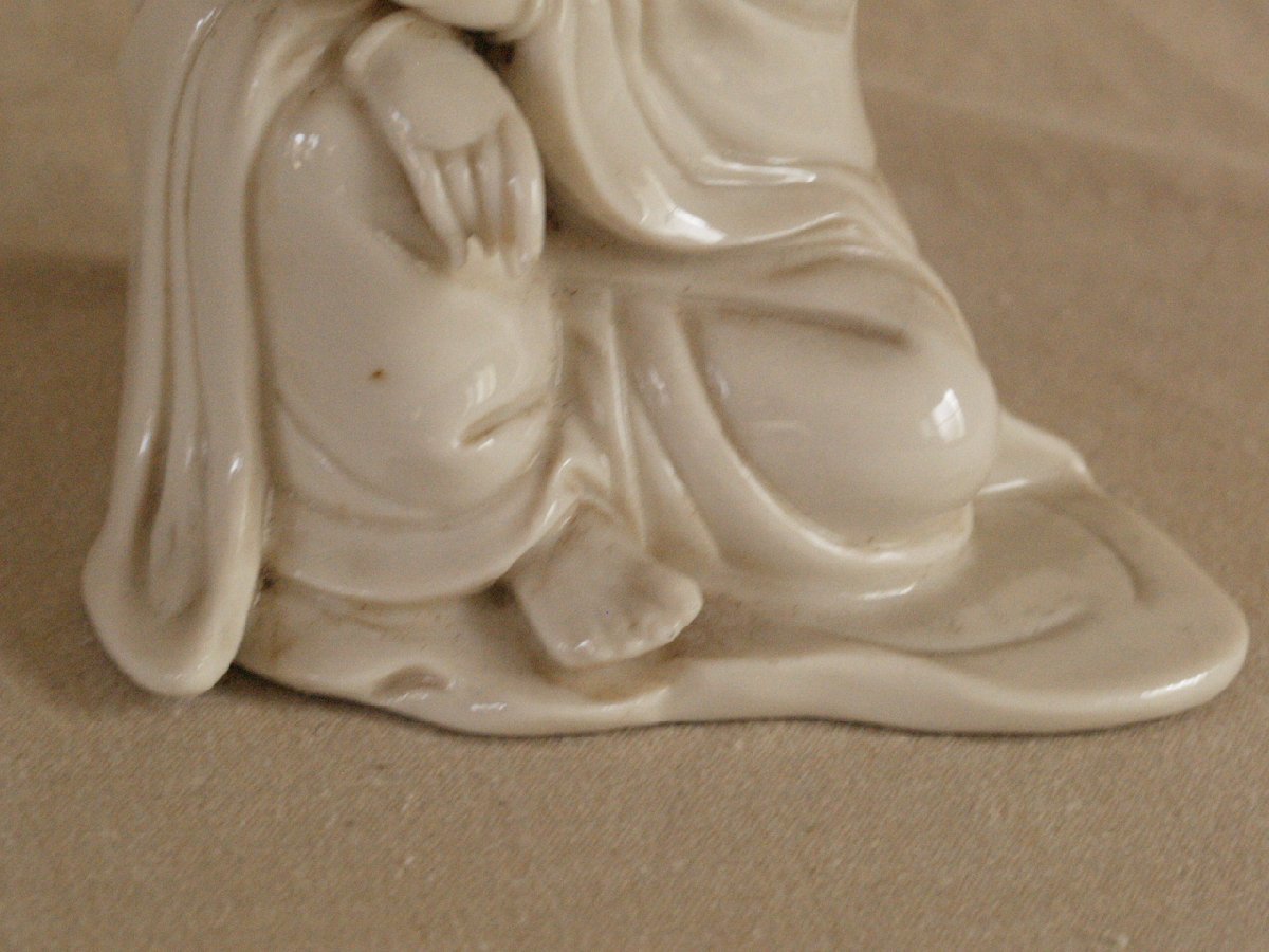 時代 何朝宗款 徳化窯白磁観音像21cm 仏教仏像 中国古美術 古玩 徳化