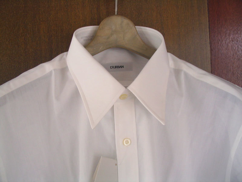  Durban короткий рукав сорочка белый хлопок 70% поли 30% Швейцария производства ткань 44cm новый товар 