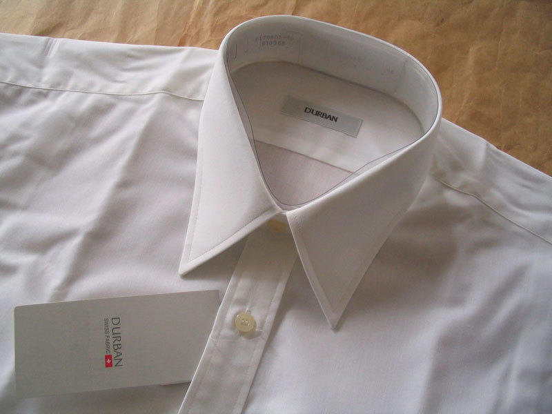  Durban короткий рукав сорочка белый хлопок 70% поли 30% Швейцария производства ткань 44cm новый товар 