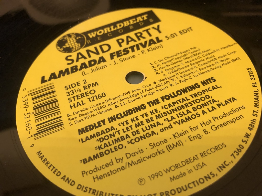 12”★Sand Party / Lambada Festival / ラテン・ヴォーカル・ハウス・クラシック！_画像1
